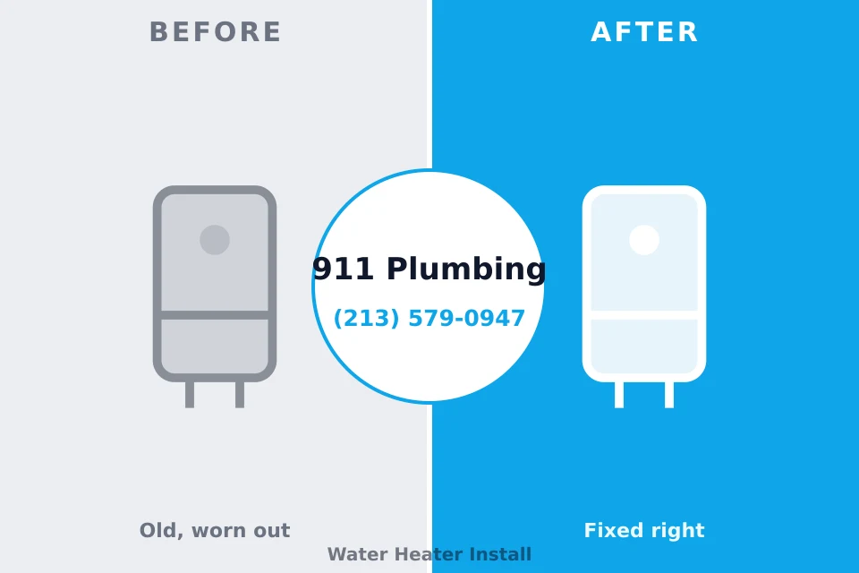 Before and after: plumbing repair Fifth Street, TX